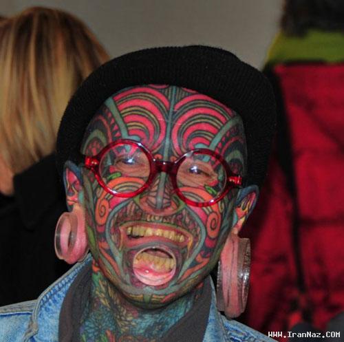عکس های باور نکردنی از تغییر چهره مردم با هنر تاتو‎ ، www.irannaz.com