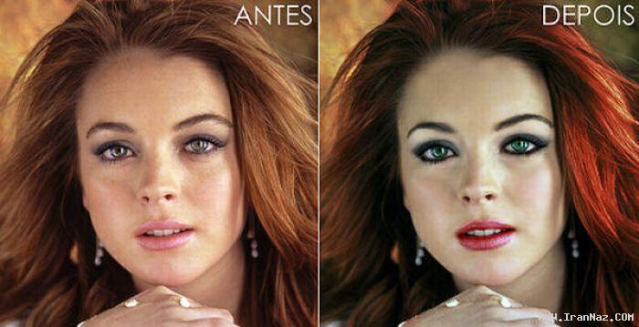 عکس های زنان معروف هالیوود قبل و بعد از فتوشاپ ، www.irannaz.com